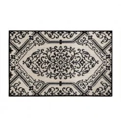 Cafe Jardin Black 23.6 in. x 35.4 in. Machine Washable Kitchen Mat by Home Dynamix