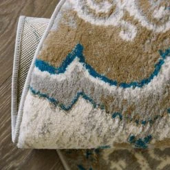 Tremont Taupe/Blue 8 ft. Round Ikat Area Rug by Home Dynamix -Daltile Sales Store beige blue home dynamix area rugs 8r 23390 289 1f 1000