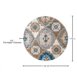 Tremont Taupe/Blue 8 ft. Round Ikat Area Rug by Home Dynamix -Daltile Sales Store beige blue home dynamix area rugs 8r 23390 289 76 1000
