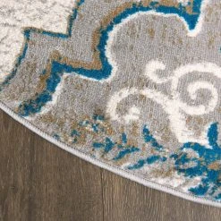 Tremont Taupe/Blue 8 ft. Round Ikat Area Rug by Home Dynamix -Daltile Sales Store beige blue home dynamix area rugs 8r 23390 289 c3 1000