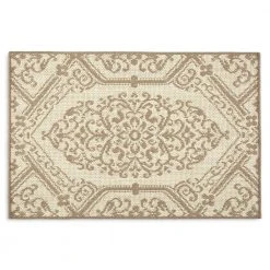 Cafe Jardin Beige/Brown 23.6 in. x 35.4 in. Kitchen Mat by Home Dynamix