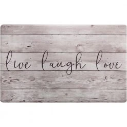 Cozy Living Live Laugh Love Beige 17.5 in. x 30 in. Anti Fatigue Kitchen Mat by Home Dynamix