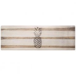 Cozy Living Pineapple Beige 17.5 in. x 55 in. Anti Fatigue Kitchen Mat by Home Dynamix