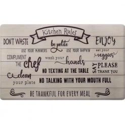 Cozy Living Kitchen Rules Beige 20 in. x 36 in. Anti Fatigue Kitchen Mat by Home Dynamix
