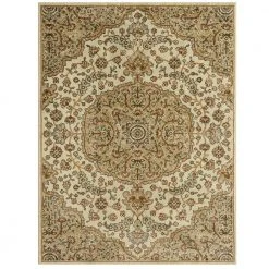 Royalty Medallion Beige/Ivory 8 ft. x 10 ft. Geometric Area Rug by Home Dynamix