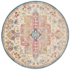 Serena Daina Beige/Multi 8 ft. Round Medallion Area Rug by Home Dynamix