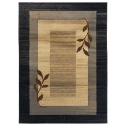 Royalty Clover Black/Blue 5 ft. x 7 ft. Geometric Area Rug by Home Dynamix