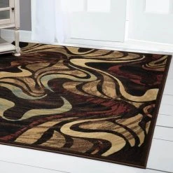 Catalina Black/Brown 8 ft. x 10 ft. Abstract Area Rug by Home Dynamix