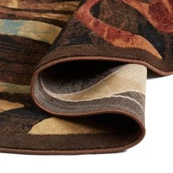 Catalina Picasso Black/Brown 5 ft. Geometric Round Area Rug by Home Dynamix -Daltile Sales Store black brown home dynamix area rugs 6r 4473 450 4f 1000