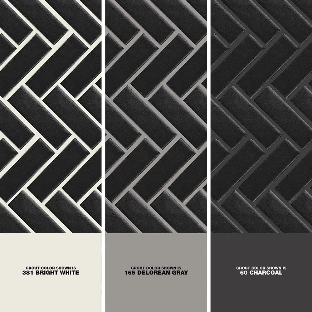 Restore Matte Black Herringbone 9 in. x 12 in. x 6.35 mm Glazed Ceramic Mosaic Tile (0.6 sq. ft./Each) by Daltile 5 Restore Matte Black Herringbone 9 in. x 12 in. x 6.35 mm Glazed Ceramic Mosaic Tile (0.6 sq. ft./Each) by Daltile - Image 3