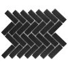 Restore Matte Black Herringbone 9 in. x 12 in. x 6.35 mm Glazed Ceramic Mosaic Tile (0.6 sq. ft./Each) by Daltile -Daltile Sales Store black daltile ceramic tile k71113herms1p2 64 1000