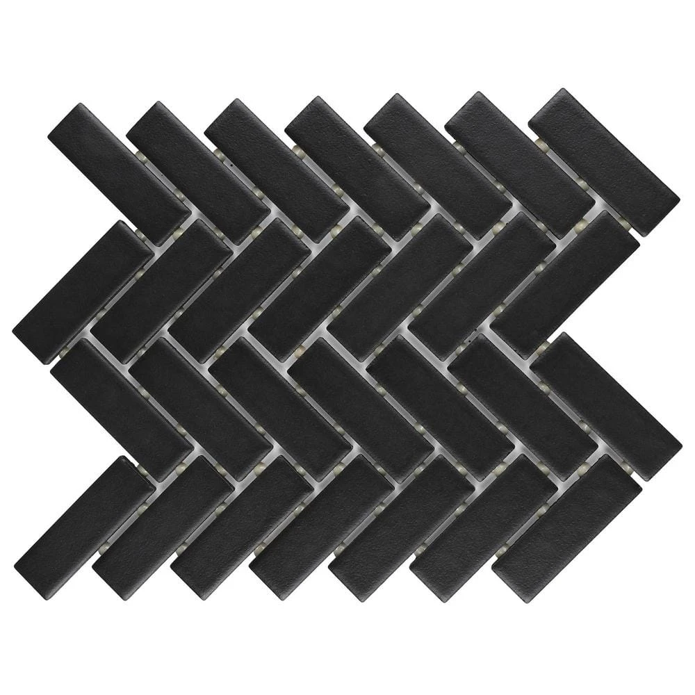 Restore Matte Black Herringbone 9 in. x 12 in. x 6.35 mm Glazed Ceramic Mosaic Tile (0.6 sq. ft./Each) by Daltile 3 Restore Matte Black Herringbone 9 in. x 12 in. x 6.35 mm Glazed Ceramic Mosaic Tile (0.6 sq. ft./Each) by Daltile