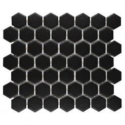 Restore Matte Black Hexagon 10 in. x 12 in. x 6.35 mm Glazed Ceramic Mosaic Tile (0.81 sq. ft./Each) by Daltile