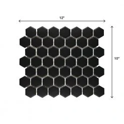 Restore Matte Black Hexagon 10 in. x 12 in. x 6.35 mm Glazed Ceramic Mosaic Tile (0.81 sq. ft./Each) by Daltile -Daltile Sales Store black daltile ceramic tile k71115hexms1p2 66 1000
