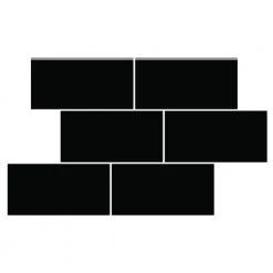 Rittenhouse Square 3 in. x 6 in. Black Ceramic Bullnose Wall Tile (0.125 sq. ft. / piece) by Daltile -Daltile Sales Store black daltile tile trim k111s4369mod1p2 c3 1000