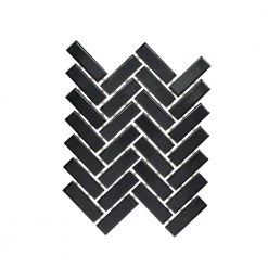 Restore Black 9 in. x 12 in. Glazed Ceramic Herringbone Mosaic Tile (0.6 sq. ft./Each) by Daltile 14 Restore Black 9 in. x 12 in. Glazed Ceramic Herringbone Mosaic Tile (0.6 sq. ft./Each) by Daltile -Daltile Sales Store black glossy daltile ceramic tile k11113herms1p2 1d 1000