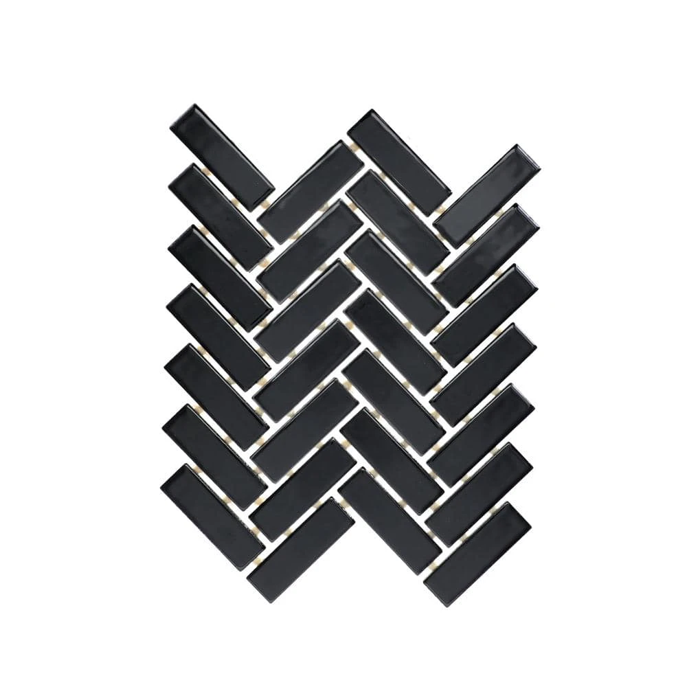 Restore Black 9 in. x 12 in. Glazed Ceramic Herringbone Mosaic Tile (0.6 sq. ft./Each) by Daltile 7 Restore Black 9 in. x 12 in. Glazed Ceramic Herringbone Mosaic Tile (0.6 sq. ft./Each) by Daltile - Image 5