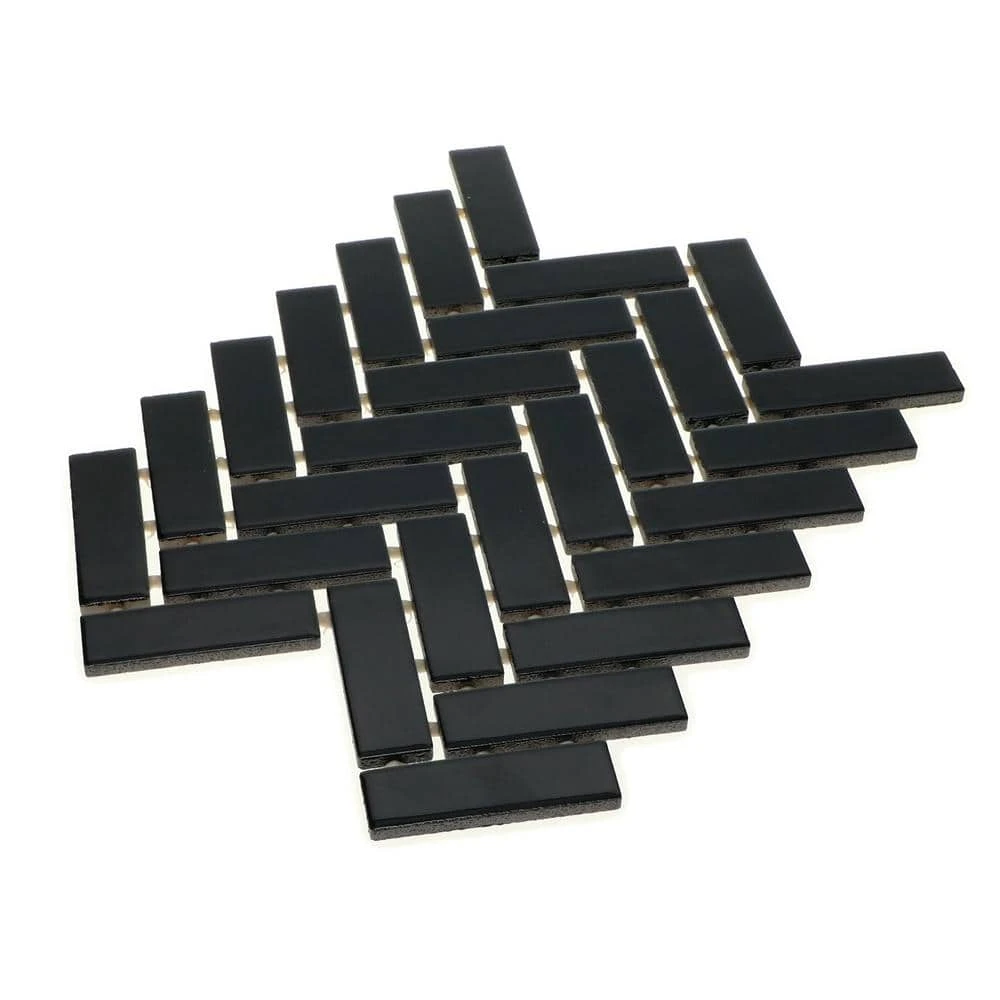 Restore Black 9 in. x 12 in. Glazed Ceramic Herringbone Mosaic Tile (0.6 sq. ft./Each) by Daltile 5 Restore Black 9 in. x 12 in. Glazed Ceramic Herringbone Mosaic Tile (0.6 sq. ft./Each) by Daltile - Image 3