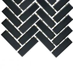 Restore Black 9 in. x 12 in. Glazed Ceramic Herringbone Mosaic Tile (0.6 sq. ft./Each) by Daltile 15 Restore Black 9 in. x 12 in. Glazed Ceramic Herringbone Mosaic Tile (0.6 sq. ft./Each) by Daltile -Daltile Sales Store black glossy daltile ceramic tile k11113herms1p2 66 1000