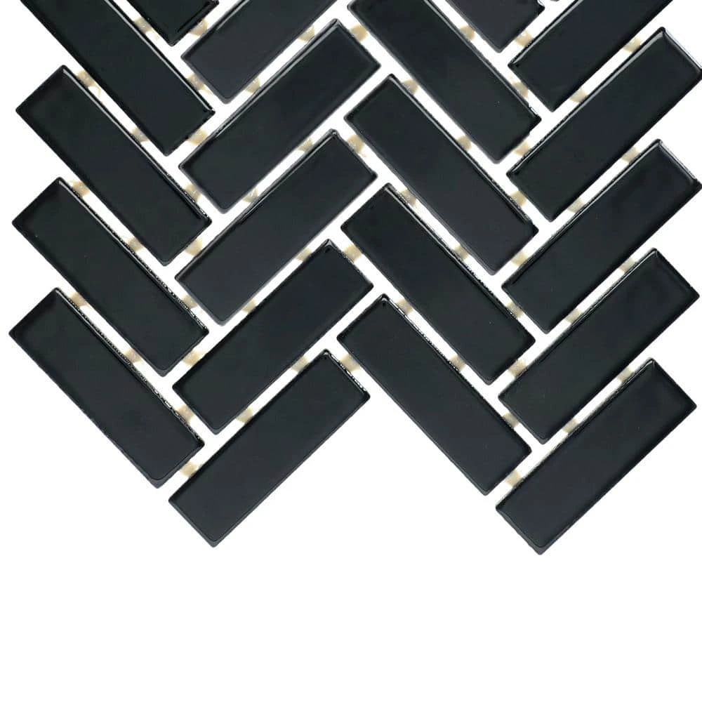 Restore Black 9 in. x 12 in. Glazed Ceramic Herringbone Mosaic Tile (0.6 sq. ft./Each) by Daltile 8 Restore Black 9 in. x 12 in. Glazed Ceramic Herringbone Mosaic Tile (0.6 sq. ft./Each) by Daltile - Image 6