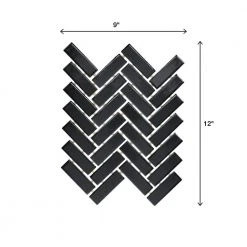 Restore Black 9 in. x 12 in. Glazed Ceramic Herringbone Mosaic Tile (0.6 sq. ft./Each) by Daltile 13 Restore Black 9 in. x 12 in. Glazed Ceramic Herringbone Mosaic Tile (0.6 sq. ft./Each) by Daltile -Daltile Sales Store black glossy daltile ceramic tile k11113herms1p2 a0 1000