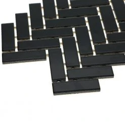 Restore Black 9 in. x 12 in. Glazed Ceramic Herringbone Mosaic Tile (0.6 sq. ft./Each) by Daltile 17 Restore Black 9 in. x 12 in. Glazed Ceramic Herringbone Mosaic Tile (0.6 sq. ft./Each) by Daltile -Daltile Sales Store black glossy daltile ceramic tile k11113herms1p2 c3 1000