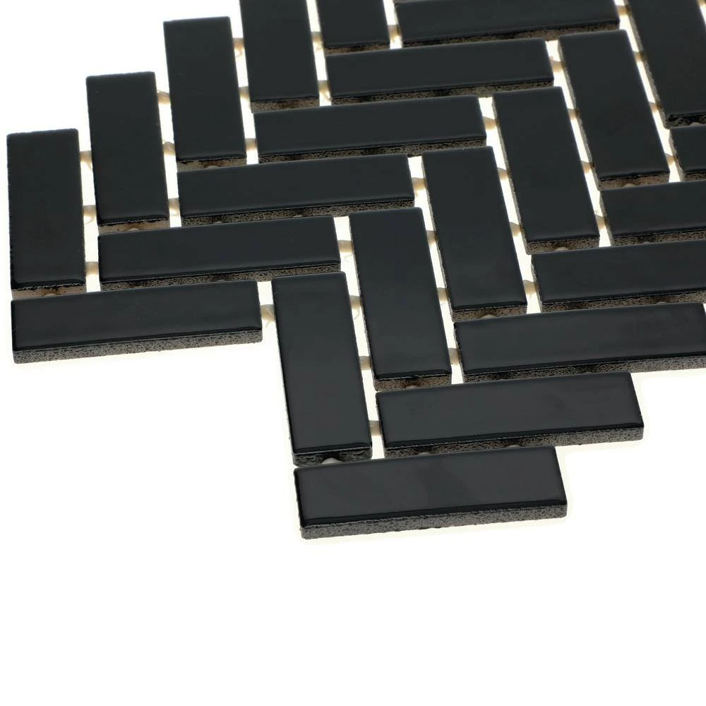 Restore Black 9 in. x 12 in. Glazed Ceramic Herringbone Mosaic Tile (0.6 sq. ft./Each) by Daltile 10 Restore Black 9 in. x 12 in. Glazed Ceramic Herringbone Mosaic Tile (0.6 sq. ft./Each) by Daltile - Image 8