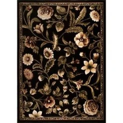 Optimum Black/Green 8 ft. x 10 ft. Floral Area Rug by Home Dynamix