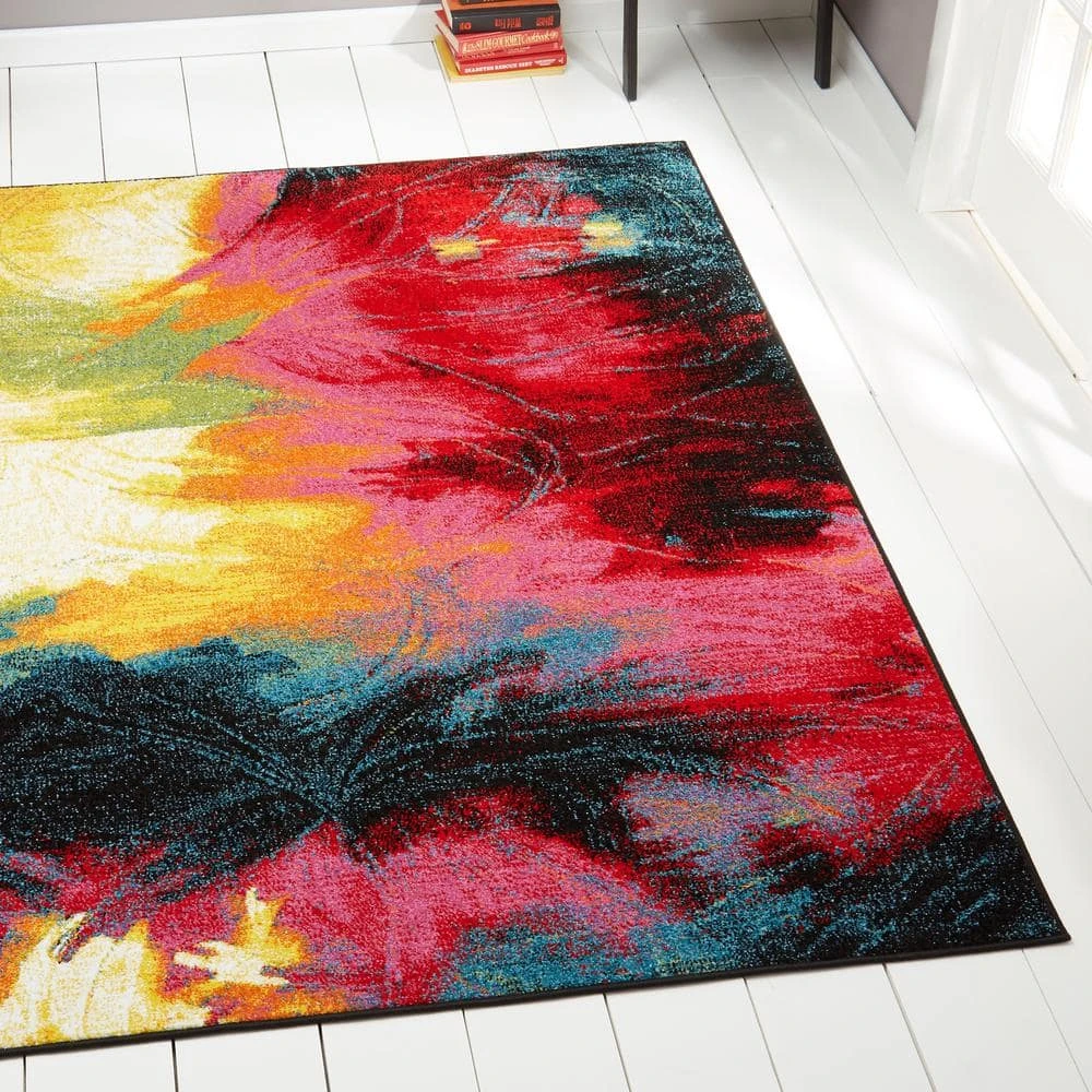 Splash Black/Pink 8 ft. x 10 ft. Abstract Area Rug by Home Dynamix 4 Splash Black/Pink 8 ft. x 10 ft. Abstract Area Rug by Home Dynamix - Image 2