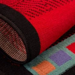 Premium Sagrada Black/Red 4 ft. x 5 ft. Geometric Area Rug by Home Dynamix -Daltile Sales Store black red home dynamix area rugs 3 7053 450 1f 1000