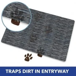 Smooth Step Blue/Black Houndstooth 24 in. x 35 in. Machine Washable Kitchen Mat by Home Dynamix -Daltile Sales Store blue black home dynamix door mats 3 ssht 309 76 1000