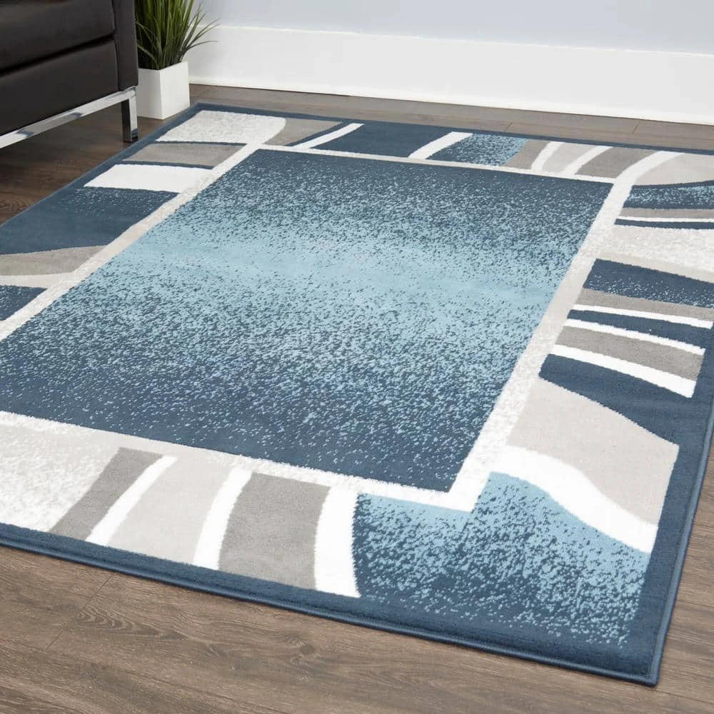 Premium Blue/Grey 8 ft. x 10 ft. Modern Area Rug by Home Dynamix 4 Premium Blue/Grey 8 ft. x 10 ft. Modern Area Rug by Home Dynamix - Image 2