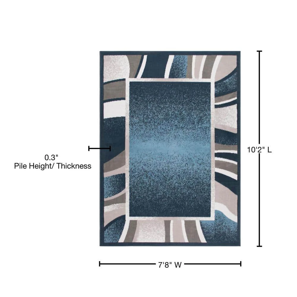 Premium Blue/Grey 8 ft. x 10 ft. Modern Area Rug by Home Dynamix 9 Premium Blue/Grey 8 ft. x 10 ft. Modern Area Rug by Home Dynamix - Image 7