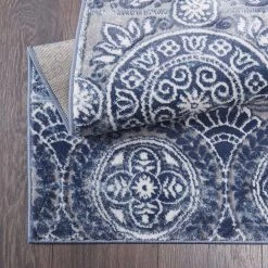 Bazaar Crystal Blue 9 ft. x 12 ft. Medallion Area Rug by Home Dynamix -Daltile Sales Store blue home dynamix area rugs 10 14607 705 1f 1000