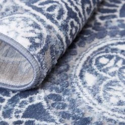 Bazaar Crystal Blue 9 ft. x 12 ft. Medallion Area Rug by Home Dynamix -Daltile Sales Store blue home dynamix area rugs 10 14607 705 44 1000