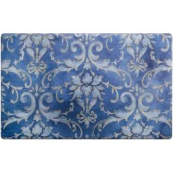 Cozy Living Watercolor Damask Blue 20 in. x 36 in. Anti Fatigue Kitchen Mat by Home Dynamix