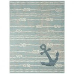 Marine Anchor Blue/Ivory 8 ft. x 10 ft. Indoor/Outdoor Area Rug by Home Dynamix