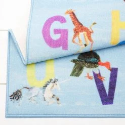Elementary Zoo Alphabet Blue/Orange 5 ft. x 7 ft. Kids Area Rug by Home Dynamix -Daltile Sales Store blue orange home dynamix kids rugs 2a ecem05 1f 1000