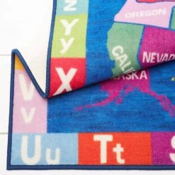 Elementary US Map Blue/Red 7 ft. x 10 ft. Kids Area Rug by Home Dynamix -Daltile Sales Store blue red home dynamix kids rugs 1a ecem02 44 1000