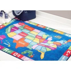 Elementary US Map Blue/Red 7 ft. x 10 ft. Kids Area Rug by Home Dynamix -Daltile Sales Store blue red home dynamix kids rugs 1a ecem02 76 1000