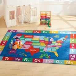Elementary US Map Blue/Red 7 ft. x 10 ft. Kids Area Rug by Home Dynamix -Daltile Sales Store blue red home dynamix kids rugs 1a ecem02 a0 1000