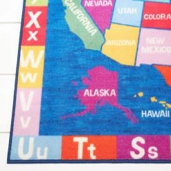 Elementary US Map Blue/Red 3 ft. x 5 ft. Kids Area Rug by Home Dynamix -Daltile Sales Store blue red home dynamix kids rugs 4a ecem02 76 1000
