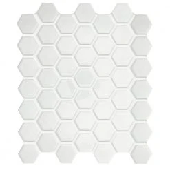 Restore Bright White 10 in. x 12 in. Glazed Ceramic Hexagon Mosaic Tile (0.81 sq. ft./each) by Daltile