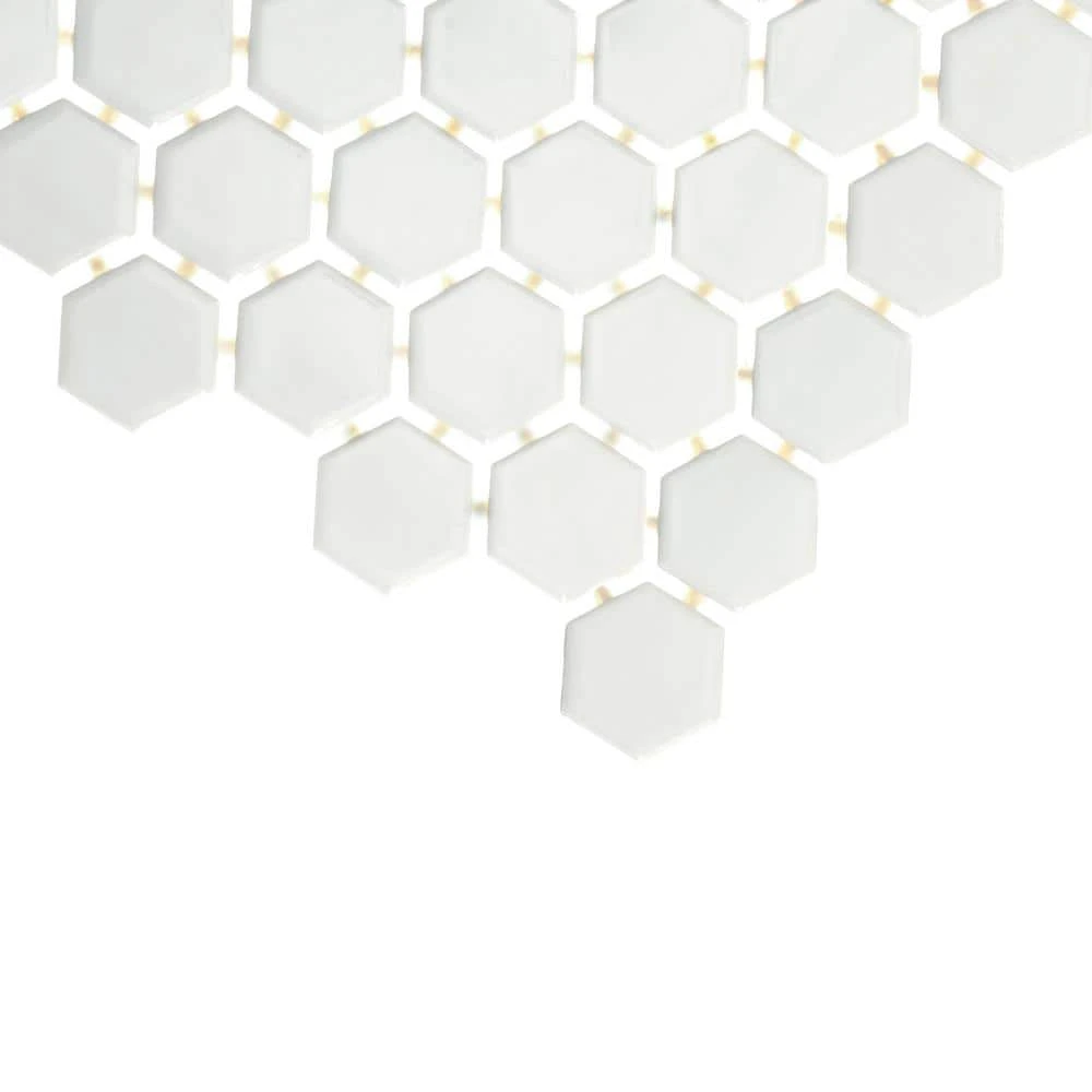 Restore Bright White 10 in. x 12 in. Glazed Ceramic Hexagon Mosaic Tile (0.81 sq. ft./each) by Daltile 7 Restore Bright White 10 in. x 12 in. Glazed Ceramic Hexagon Mosaic Tile (0.81 sq. ft./each) by Daltile - Image 5
