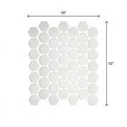 Restore Bright White 10 in. x 12 in. Glazed Ceramic Hexagon Mosaic Tile (0.81 sq. ft./each) by Daltile 10 Restore Bright White 10 in. x 12 in. Glazed Ceramic Hexagon Mosaic Tile (0.81 sq. ft./each) by Daltile -Daltile Sales Store bright white daltile ceramic tile 019015hexms1p2 a0 1000