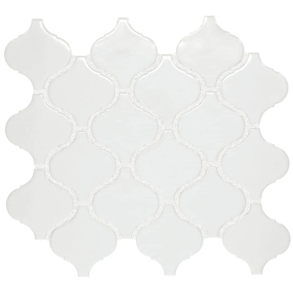 Restore Bright White 11 in. x 12 in. Glazed Ceramic Arabesque Mosaic Tile (0.74 sq. ft./Piece) by Daltile 3 Restore Bright White 11 in. x 12 in. Glazed Ceramic Arabesque Mosaic Tile (0.74 sq. ft./Piece) by Daltile