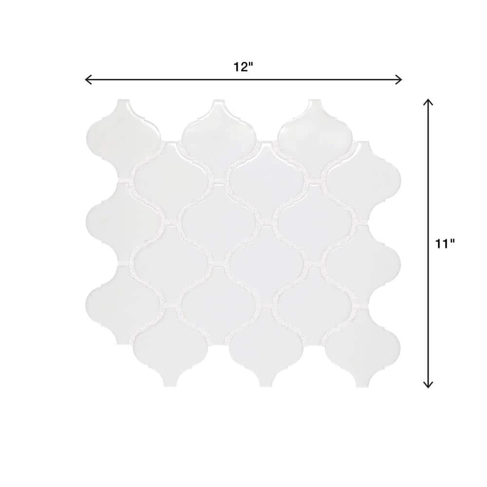 Restore Bright White 11 in. x 12 in. Glazed Ceramic Arabesque Mosaic Tile (0.74 sq. ft./Piece) by Daltile 7 Restore Bright White 11 in. x 12 in. Glazed Ceramic Arabesque Mosaic Tile (0.74 sq. ft./Piece) by Daltile - Image 5
