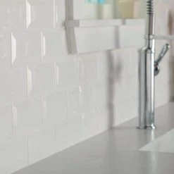 Restore 3 in. x 6 in. Ceramic Bevel Bright White Subway Tile (10 sq. ft. / case) by Daltile -Daltile Sales Store bright white daltile ceramic tile re1536modbhd1p4 44 1000