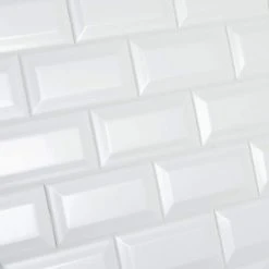 Restore 3 in. x 6 in. Ceramic Bevel Bright White Subway Tile (10 sq. ft. / case) by Daltile -Daltile Sales Store bright white daltile ceramic tile re1536modbhd1p4 4f 1000