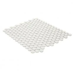 Restore Bright White 10 in. x 11 in. Glazed Ceramic Penny Round Mosaic Tile (0.83 sq. ft./Piece) by Daltile -Daltile Sales Store bright white daltile ceramic tile re19pnyrdhd1p 40 1000